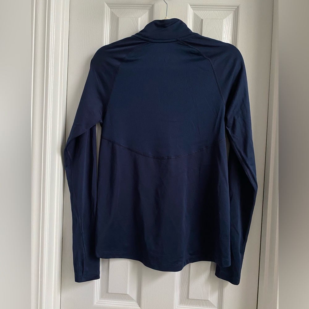 Nike Dri-Fit Quarter Zip Running Jacket w/ Thumb Holes - Navy - Picture 6 of 10